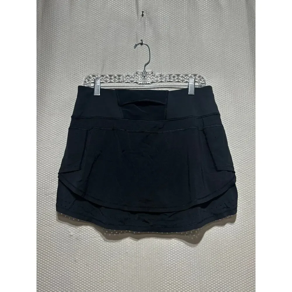 Athleta Skirt Skort Mini Womens Medium Black Tennis Golf Breathable Stretch